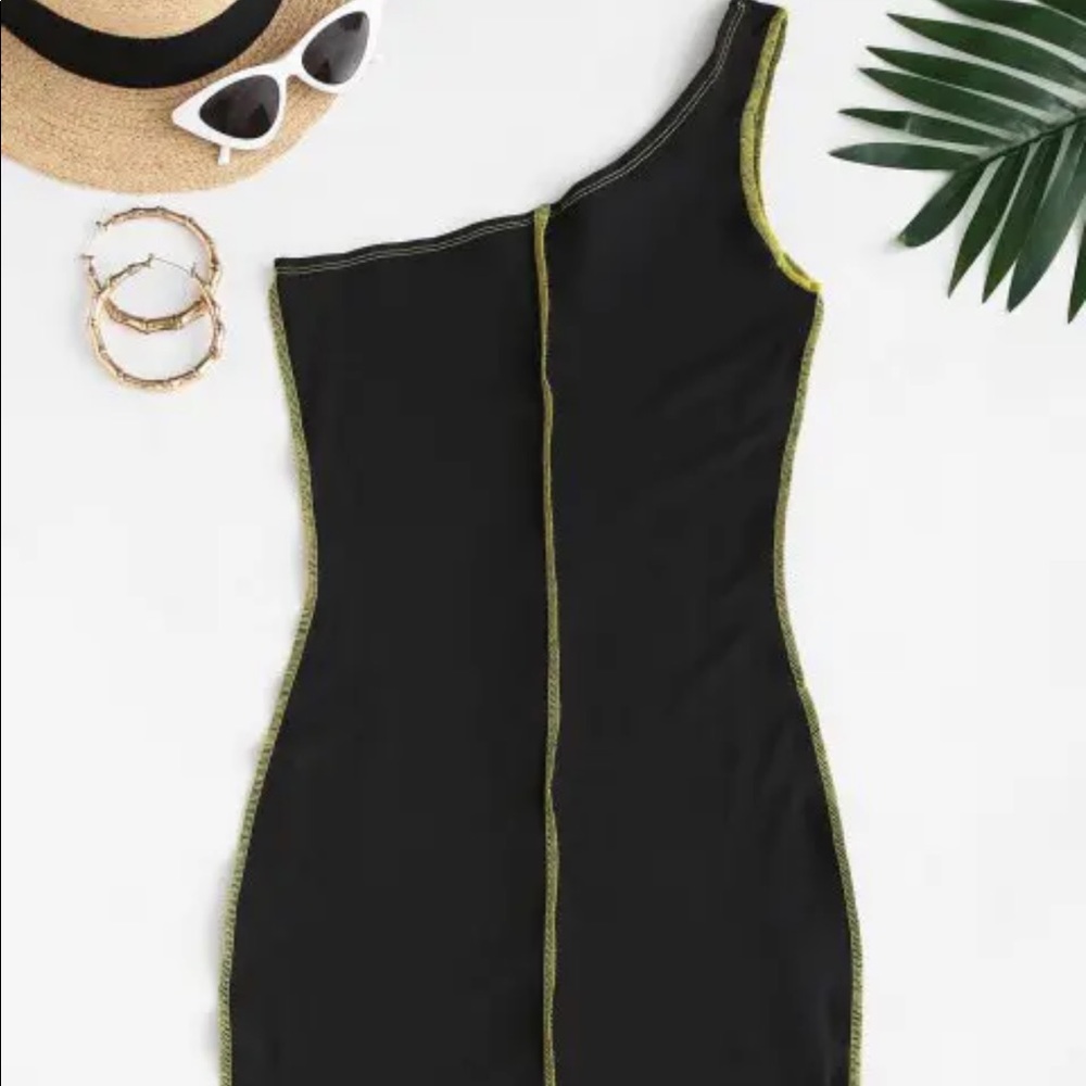 One Shoulder Black Dress